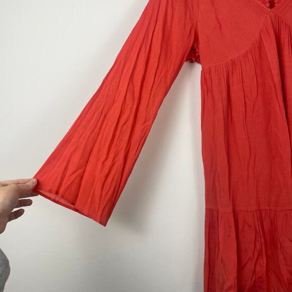 Free people gentle dreamer dress short v neck cut out back size medium - Picture 4 of 10